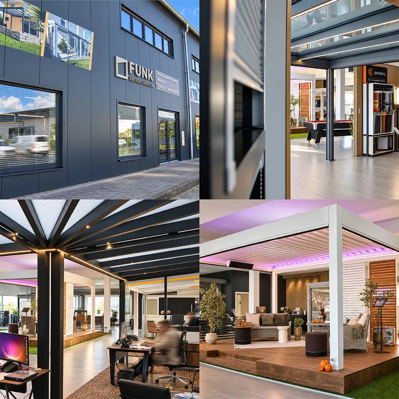 Showroom von FUNK Überdachungen in Königsbrunn